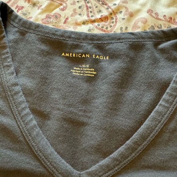 American Eagle Black Cinch Crop Top - Picture 2 of 2